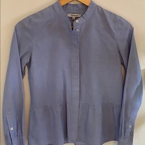 Madewell Lakeside Peplum Top Chambray